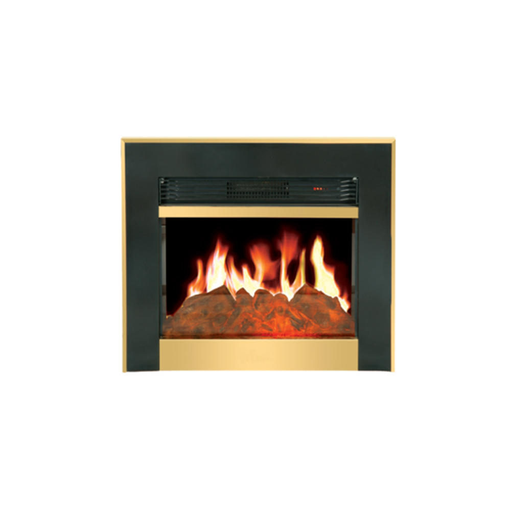 Gold Simulated Built-in Electric Fireplace With Remote Control And Heating Function