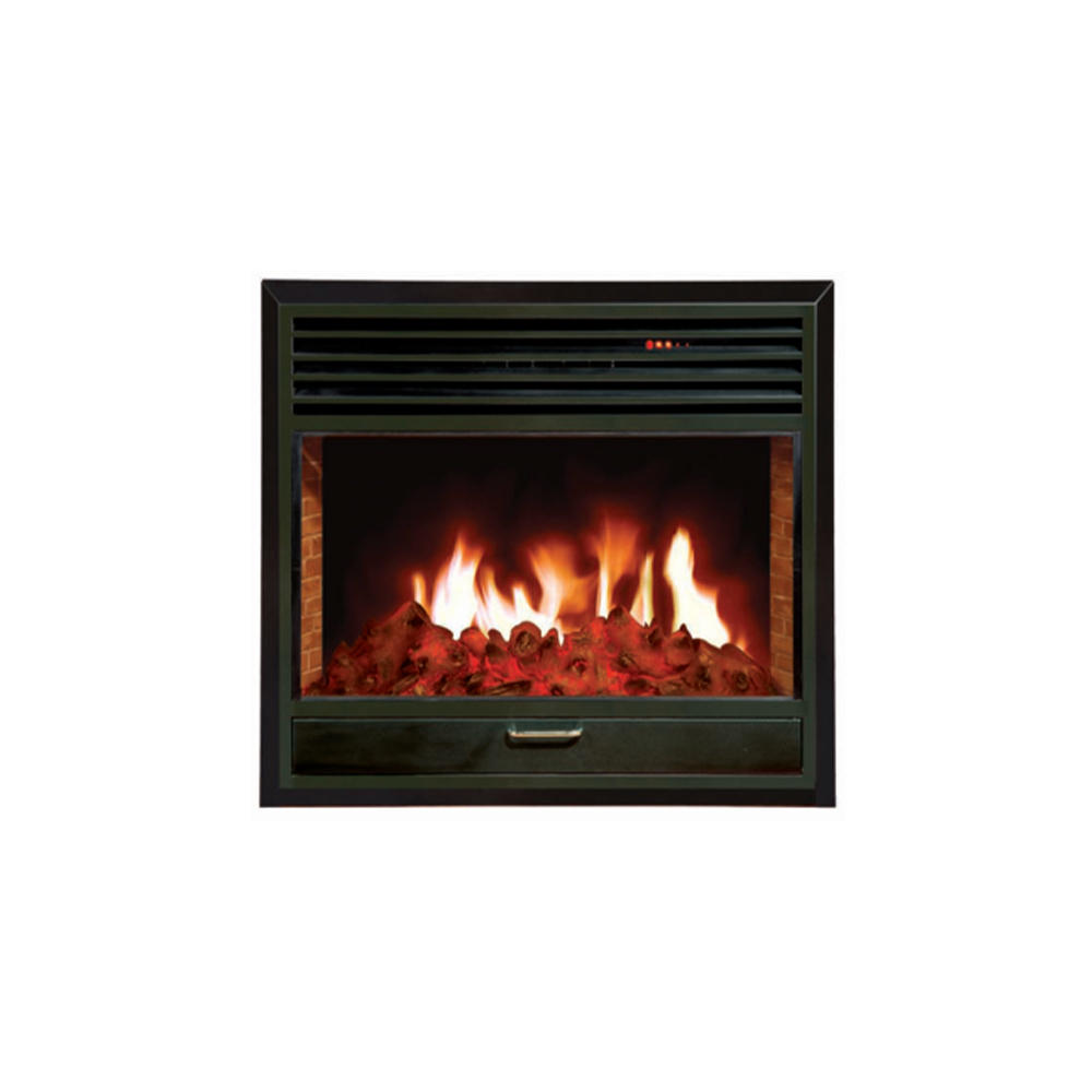 Black Simulated Built-in Electric Fireplace With Remote Control And Heating Function