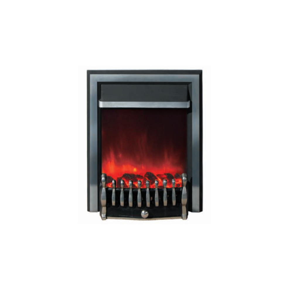 Cast Iron Square Frame, Built-in Electric Fireplace Heater