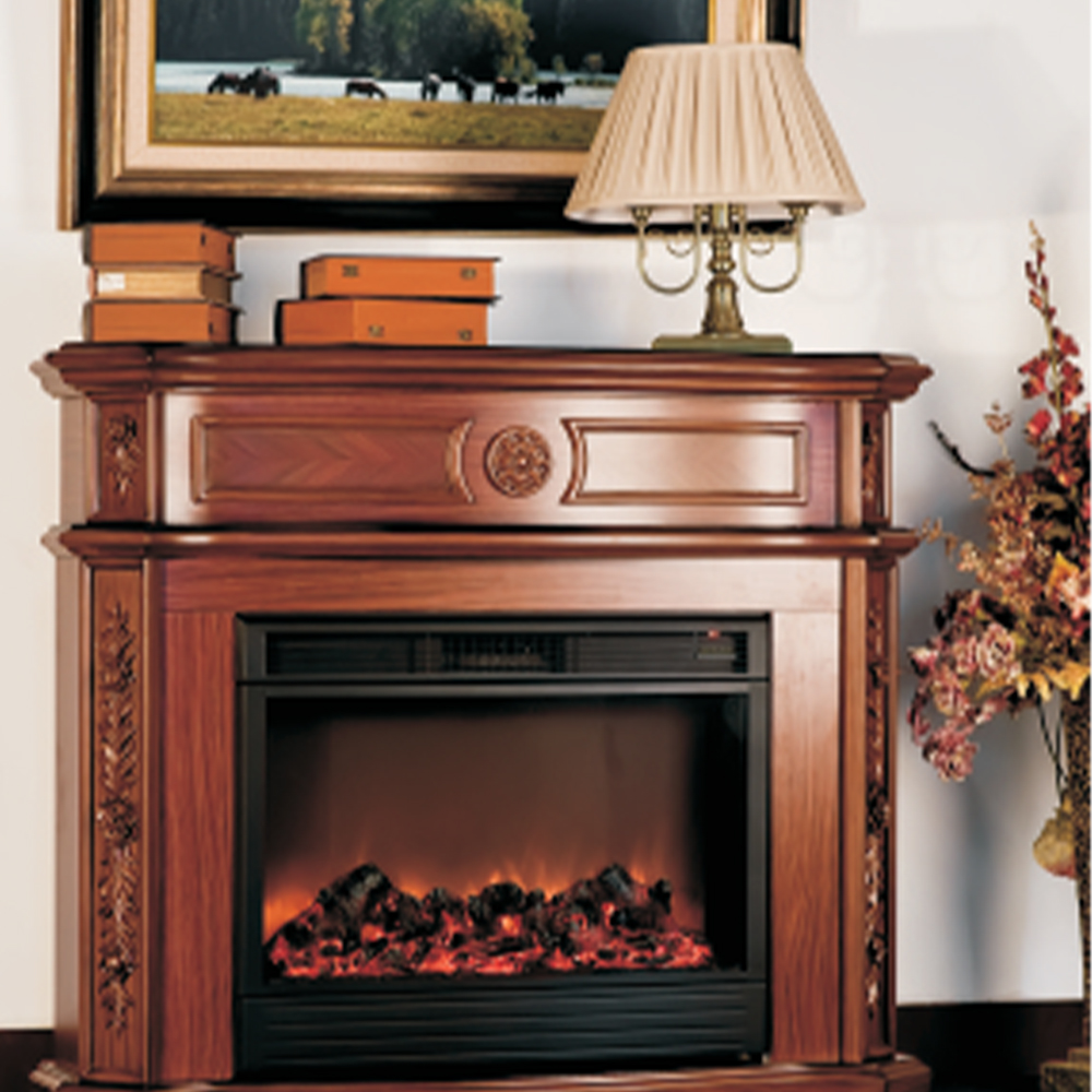 Electric Fireplace with Mantel, Freestanding Fireplace Heater