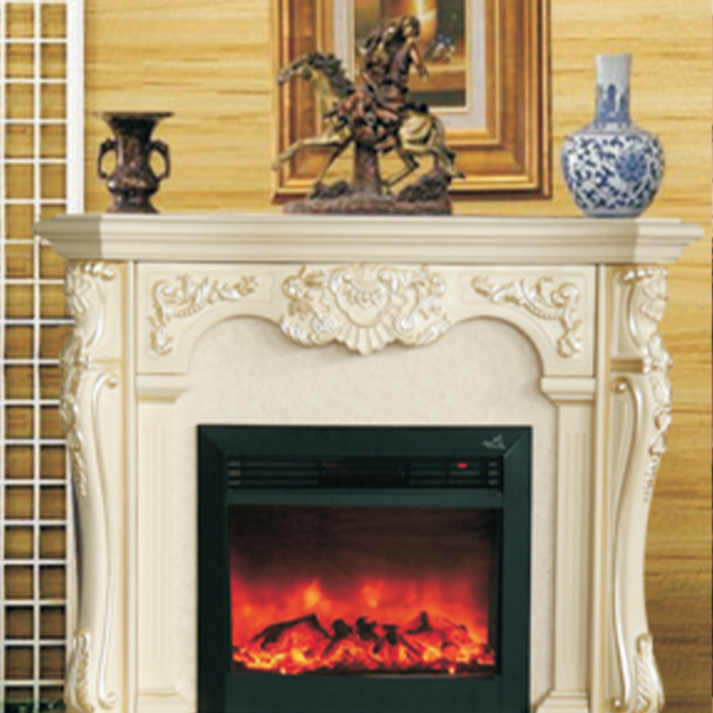 Decorative Cabinet Fireplace Solid Wood Mantelpiece, Freestanding Fireplace
