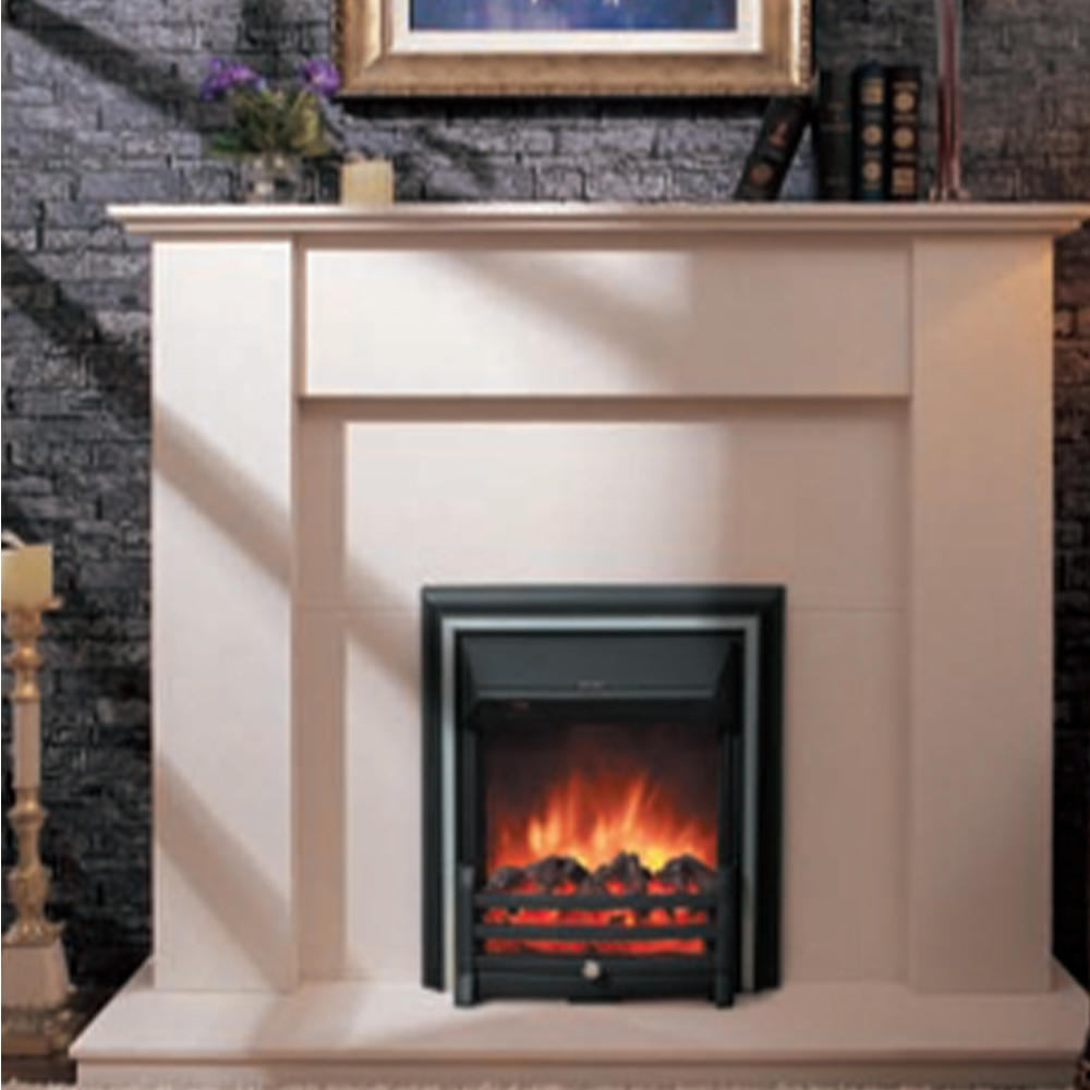 Natural Marble Mantel, Freestanding Fireplace