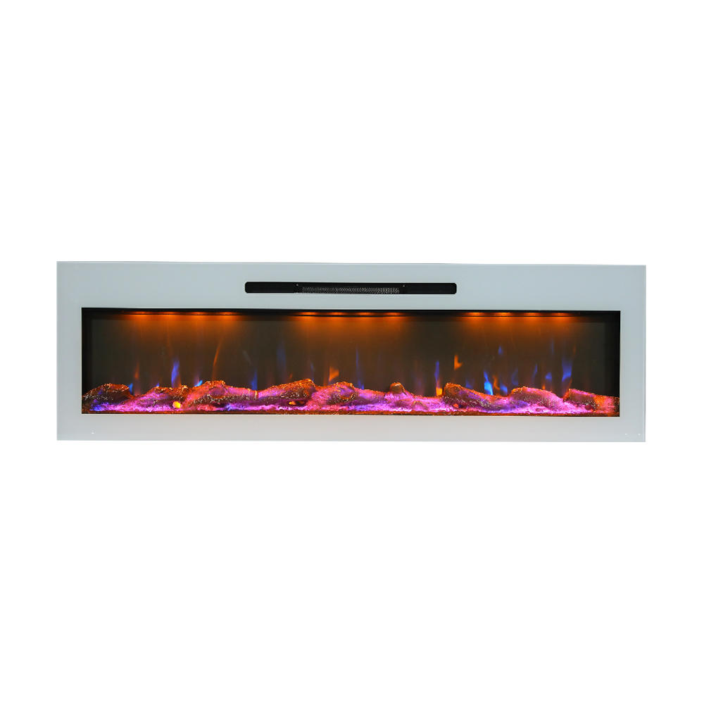51” Wall Mounted Colorful Fireplace with Ceiling Light Adjustable Color