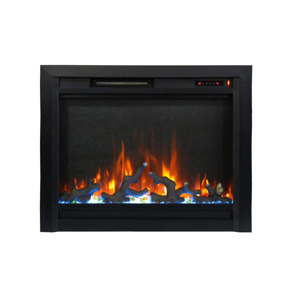 Imitation Wood Carbon Color Touch Screen Built-in Fireplace