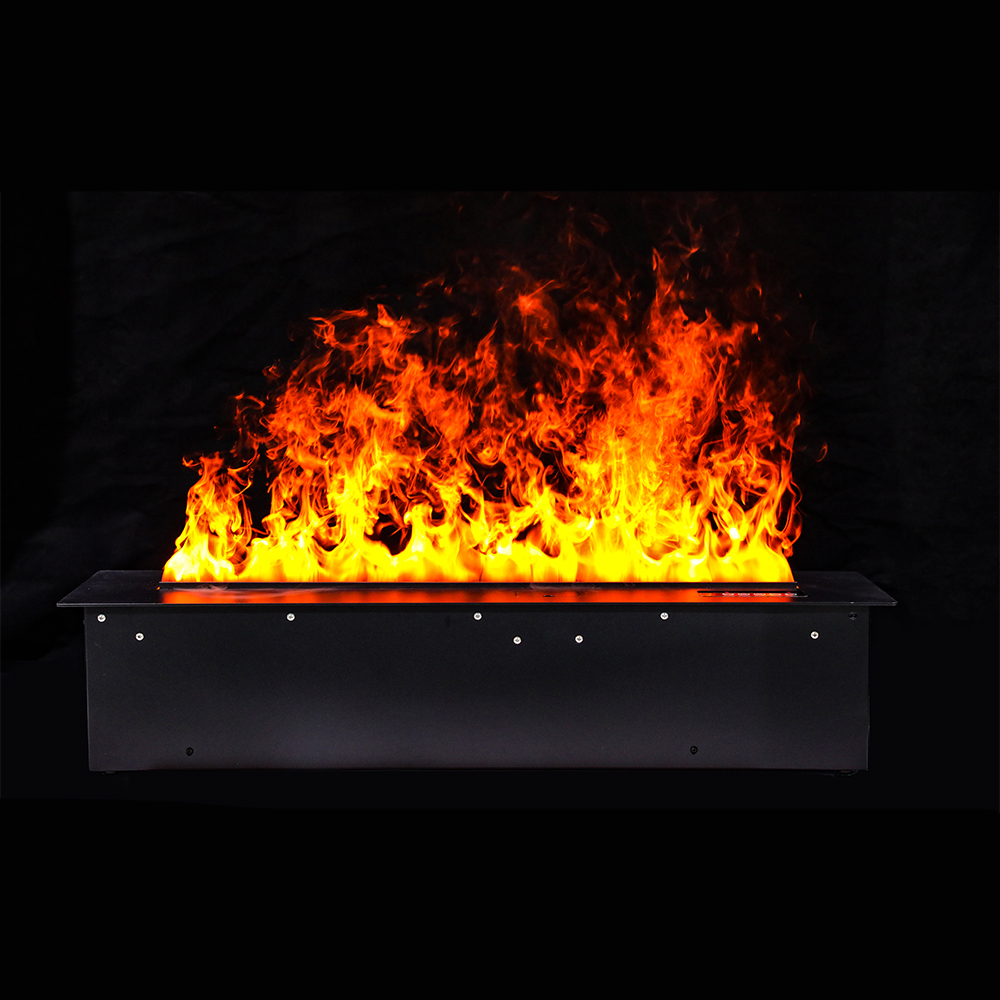 150 Monochrome Stainless Steel Black Countertop Smart Water Vapor Fireplace